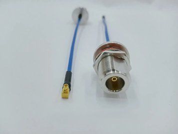Пигтейл N-Type-F - MMCX-90 ВЧ кабель переходник RG405 15 см, угловой N-F-MMCX-M-90-RG405-0.15 фото