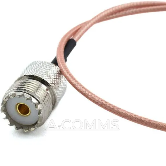 Кабельна збірка UHF-Female (SO239) - SMA-Male ВЧ кабель перехідник RG316 довжина 30 см UHF-F-SMA-M-RG316-0.3 фото