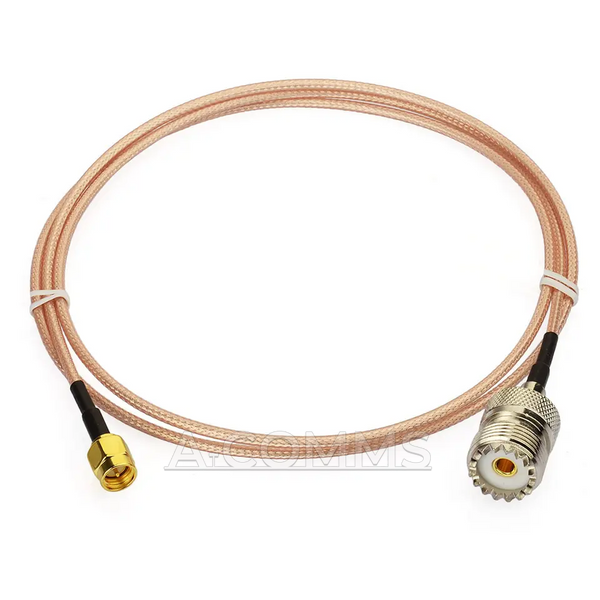 Кабельна збірка UHF-Female (SO239) - SMA-Male ВЧ кабель перехідник RG316 довжина 30 см UHF-F-SMA-M-RG316-0.3 фото