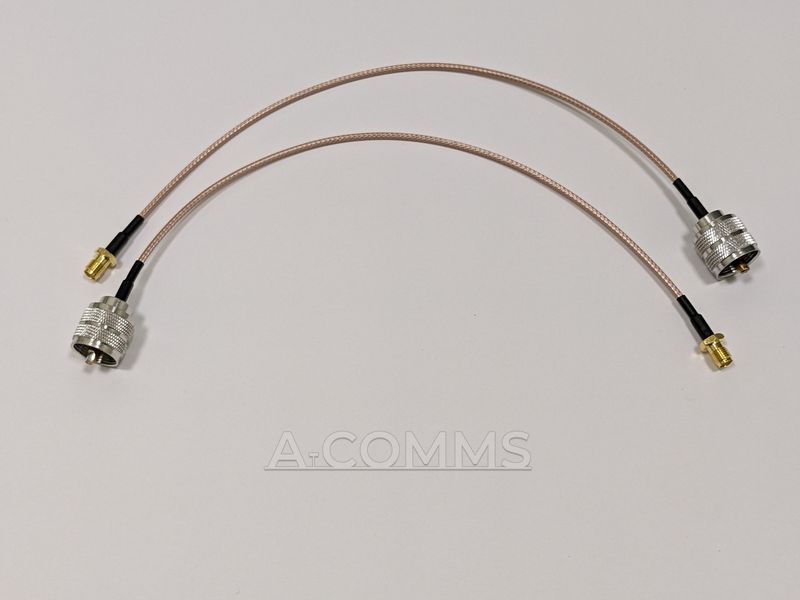 Кабельна збірка SMA-Female - UHF-Male (PL259) ВЧ кабель перехідник RG316 довжина 30 см SMA-F-UHF-M-RG316-0.3 фото