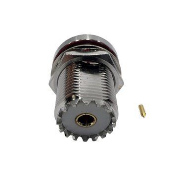 ВЧ конектор UHF-Female-bulkhead на кабель RG405 UHF-F-RG405-BH фото