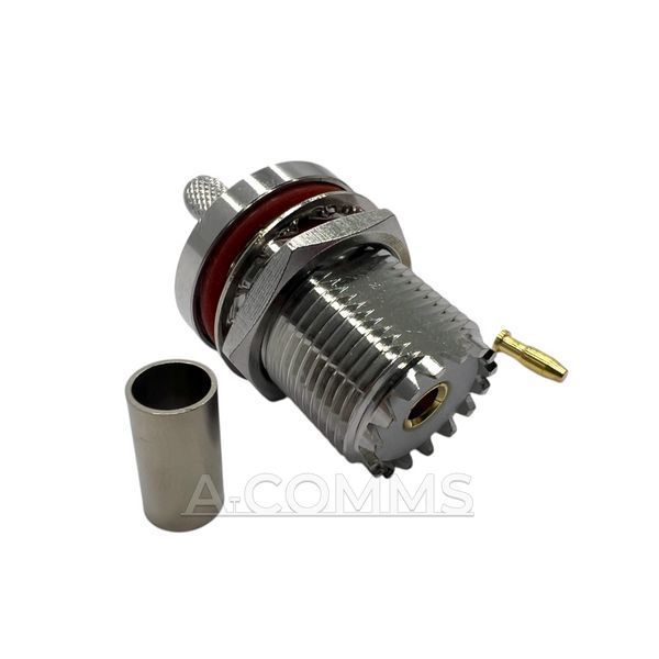 ВЧ конектор UHF-Female-bulkhead на кабель RG58 UHF-F-RG58-BH фото