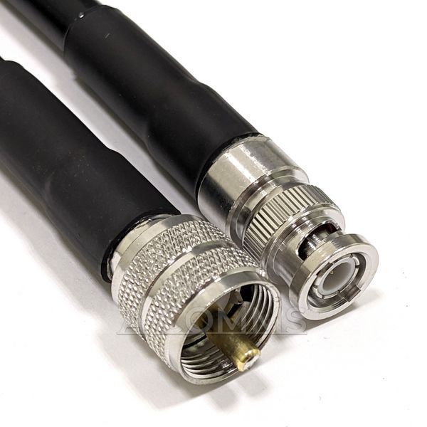 Кабельна збірка UHF-Male (PL259) - BNC Male ВЧ кабель перехідник LMR 400 довжина 50 см UHF-M-BNC-M-LMR400-0.5 фото