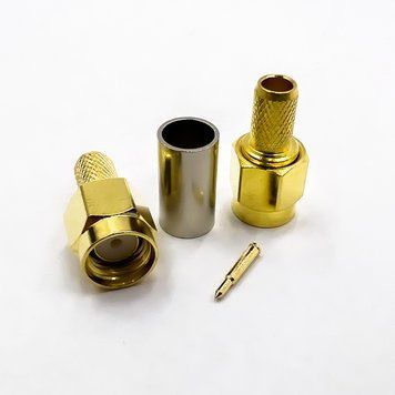 ВЧ конектор SMA Male на кабель RG-58 під обтиск SMA-Male-RG58 фото