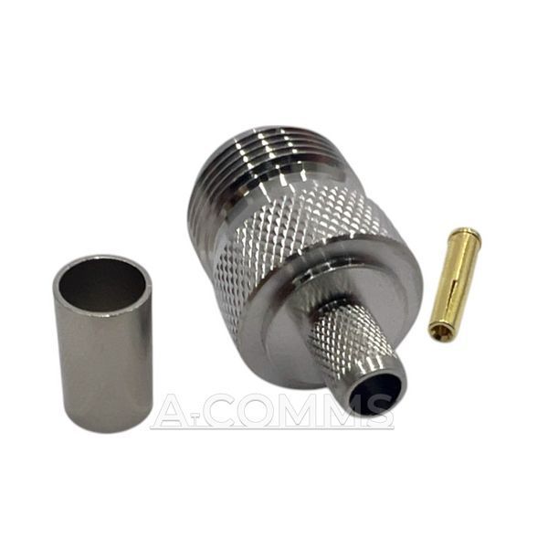 ВЧ конектор N-Type-Female мама на кабель LMR240 під обтиск N-Type-Female-LMR240-crimp фото