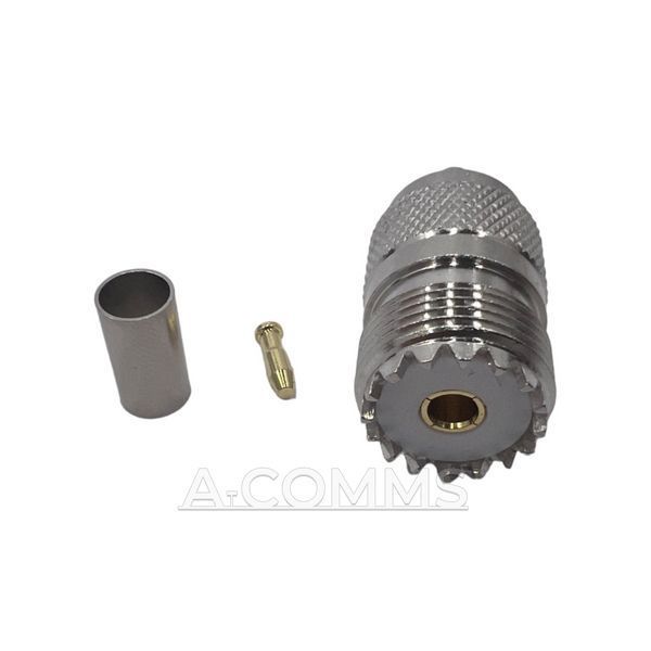 ВЧ конектор UHF-Female (SO239) на кабель RG223 під обтиск UHF-female-RG223-crimp фото