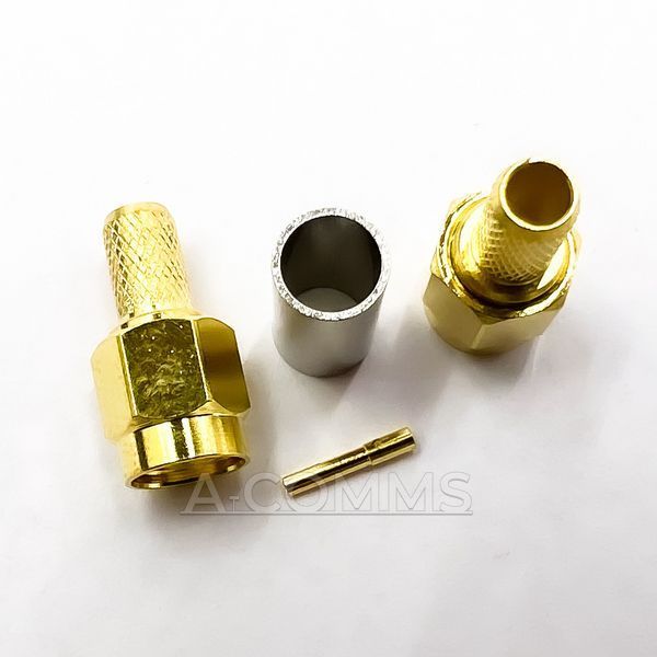 ВЧ конектор RP-SMA Male на кабель RG-58 під обтиск RP-SMA-Male-RG58 фото