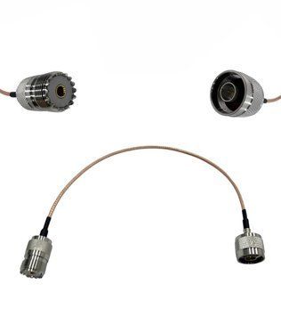 Кабельна збірка UHF-Female - N-Type-Male ВЧ кабель перехідник RG316 довжина 30 см UHF-F-N-Type-M-RG316-0.3 фото