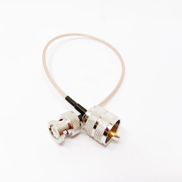 Кабельна збірка BNC-Male - UHF-Male (PL259) ВЧ кабель перехідник RG316 довжина 30 см BNC-M-UHF-M-RG316-0.3 фото