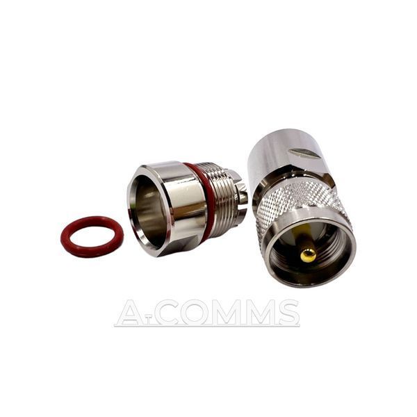ВЧ конектор UHF-Male (PL259) на кабель 1/2" цанговий UHF-male-1/2"-clamp фото