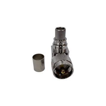 ВЧ конектор UHF-Male (PL259) на кабель RG-8/LMR400 під обтиск, кутовий UHF-Male-LMR400-90-crimp фото