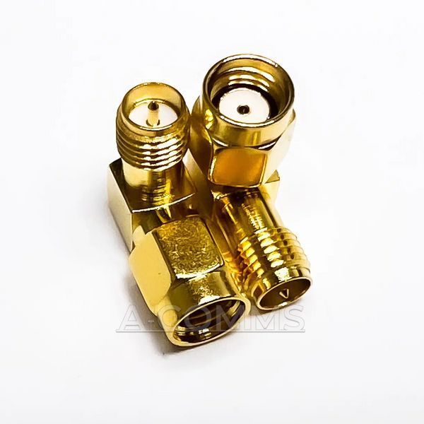 Переходник RP-SMA-Female - RP-SMA-Male 90&deg; (коннектор мама - папа) RP-SMA-Female-RP-SMA-Male-90 фото