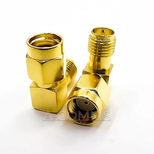 Переходник RP-SMA-Female - RP-SMA-Male 90&deg; (коннектор мама - папа) RP-SMA-Female-RP-SMA-Male-90 фото
