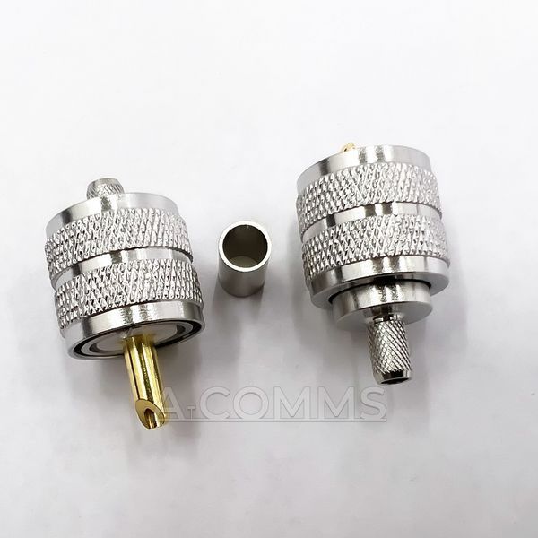 ВЧ конектор UHF Male на кабель RG-58 під обтиск UHF-Male-RG58 фото