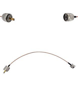 Кабельная сборка TNC-Male - UHF-Male ВЧ кабель переходник RG316 длинна 30 см TNC-M-UHF-M-RG316-0.3 фото
