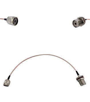 Кабельная сборка UHF-Female - TNC-Male ВЧ кабель переходник RG316 длинна 30 см UHF-F-TNC-M-RG316-0.3 фото
