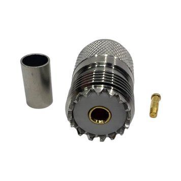 ВЧ конектор UHF-Female мама на кабель LMR240 під обтиск UHF-Female-LMR240-crimp фото